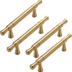 💜 5 Pack Solid Brass Candy Type Drawer Pulls Cabinet Handles